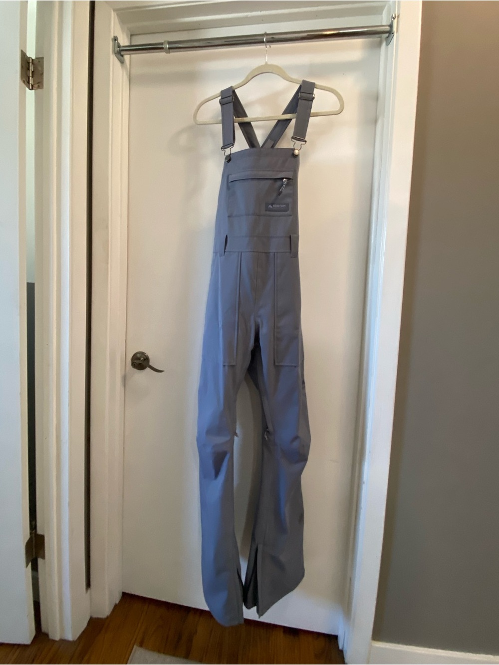 Burton Women’s Avalon Bib Pants (Grey/Purple) - Picture 2 of 5